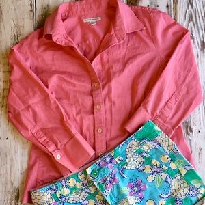 Coral Button Down
